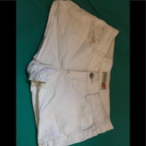 All white jean shorts
